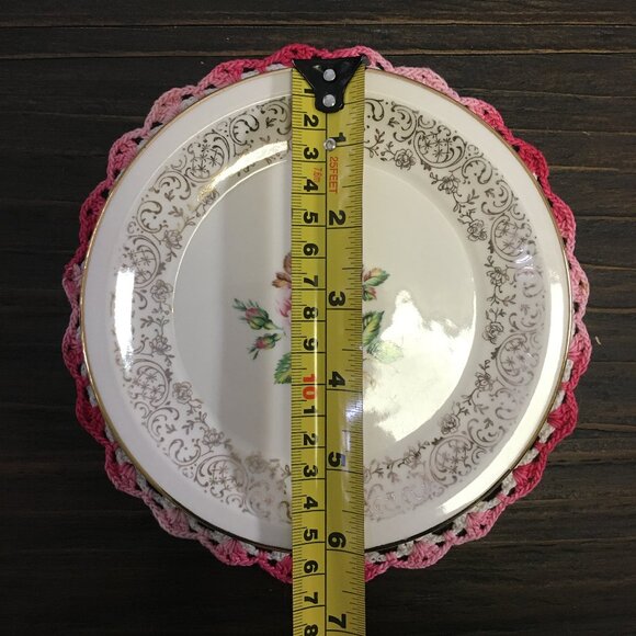 Seven Vintage Cornish Rose 22KT Gold Georgian Fine China Dessert Plates - Picture 15 of 16